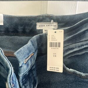 Good American Classic Denim Jeans. NWT